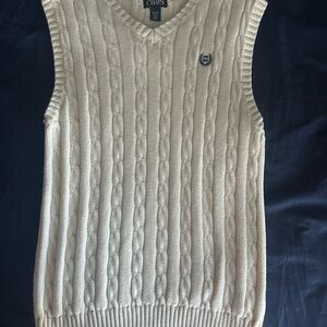 Chaps V-Neck Cream Sweater Vest